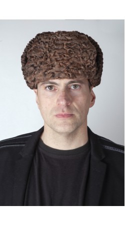 Brown karakul lamb fur hat – Russian Style